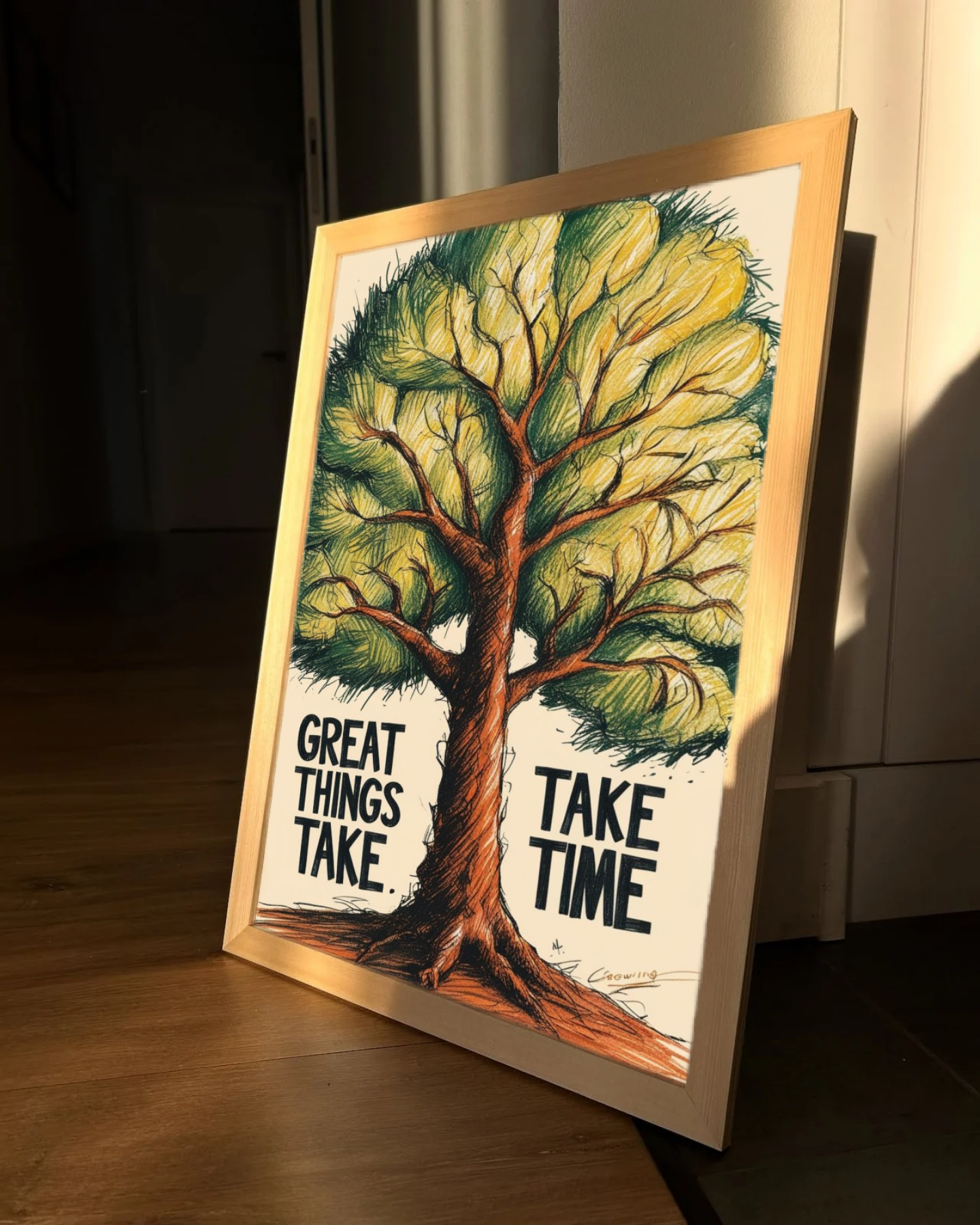 „Great Things Take Time” Plakat