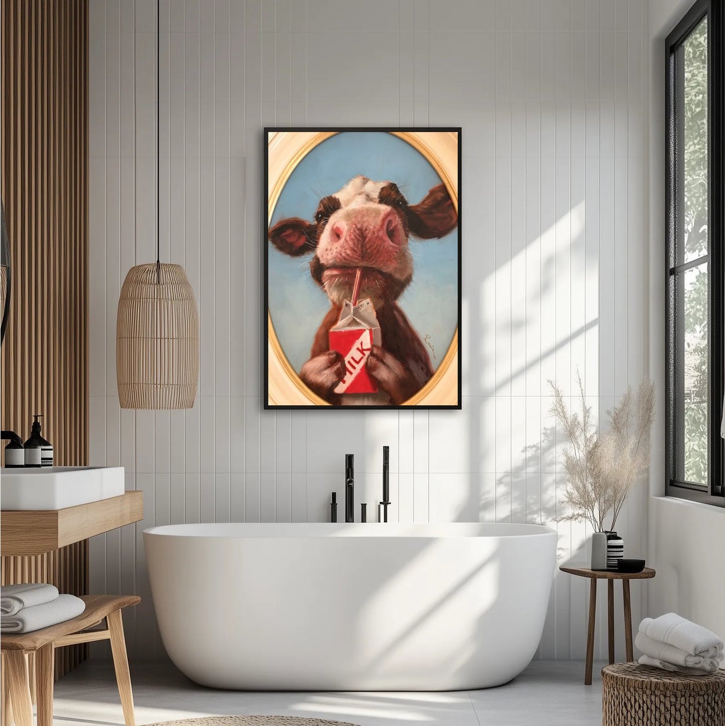 Mleczny portret krowy Plakat