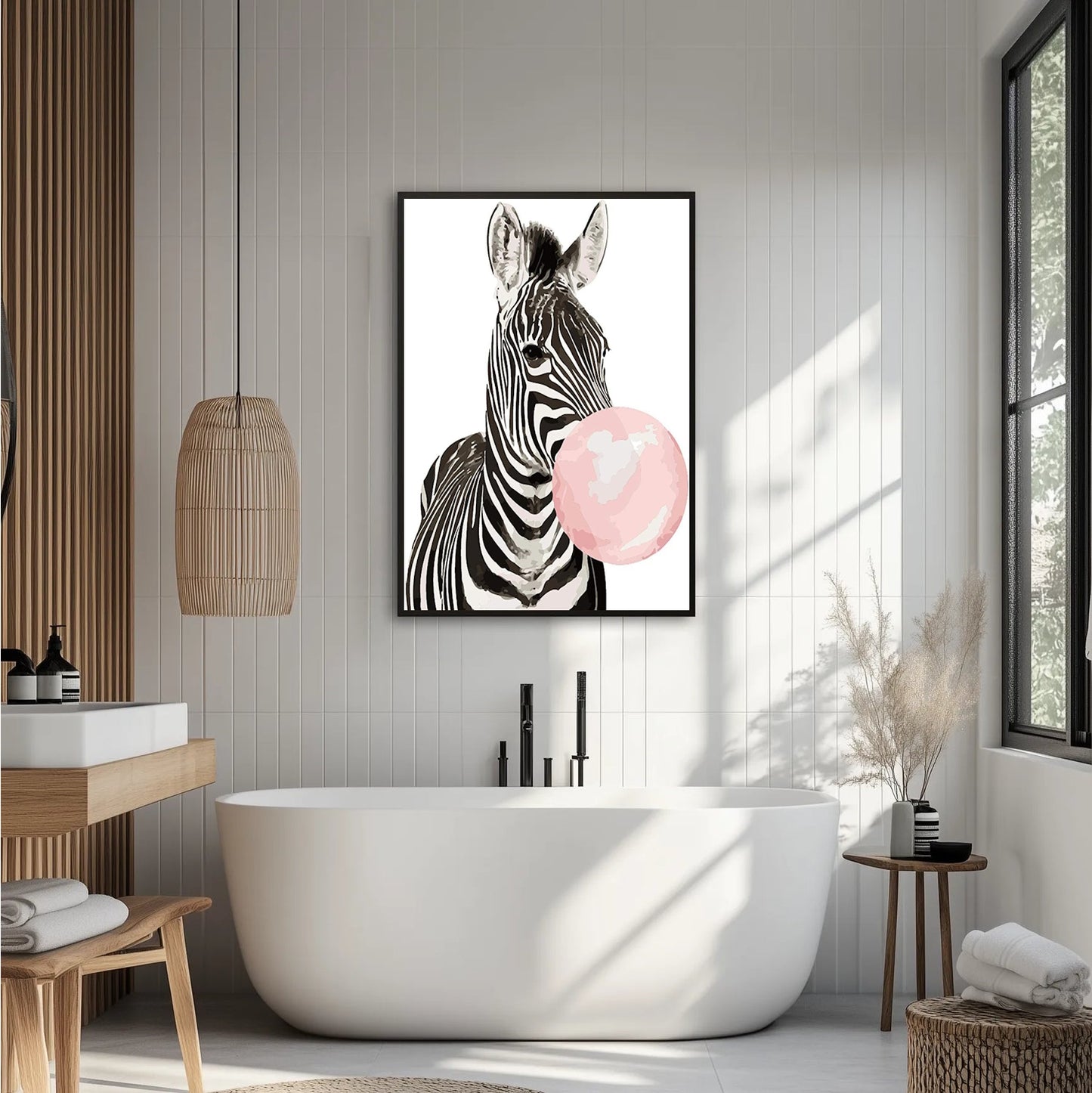 Zebra z balonem Plakat