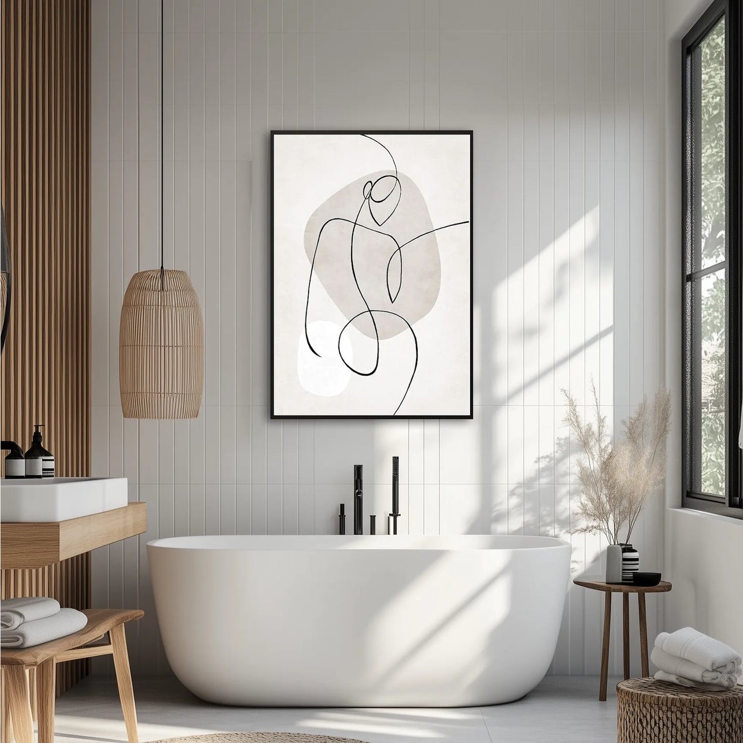 Beige Line Woman Plakat