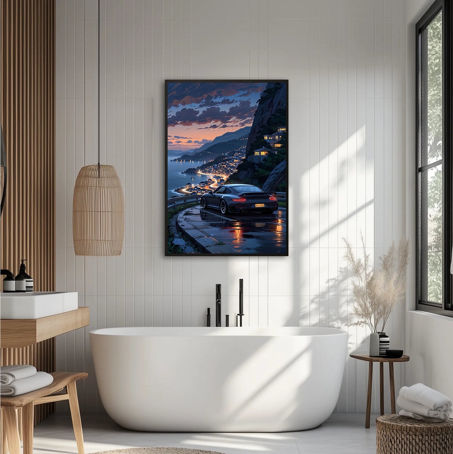 Porsche 911 Nocne Wybrzeże Plakat