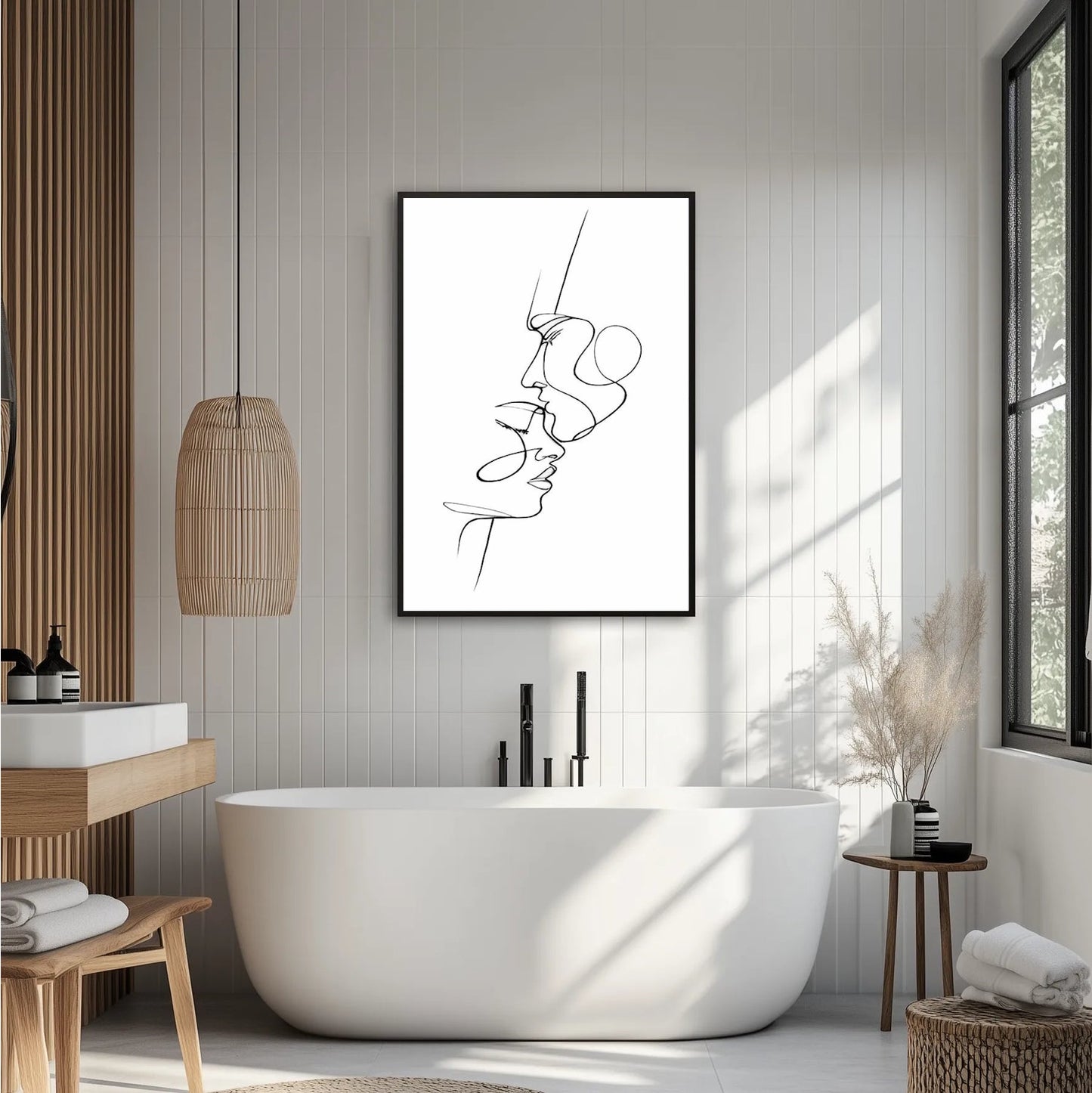 Beige Line Couple 2 Plakat