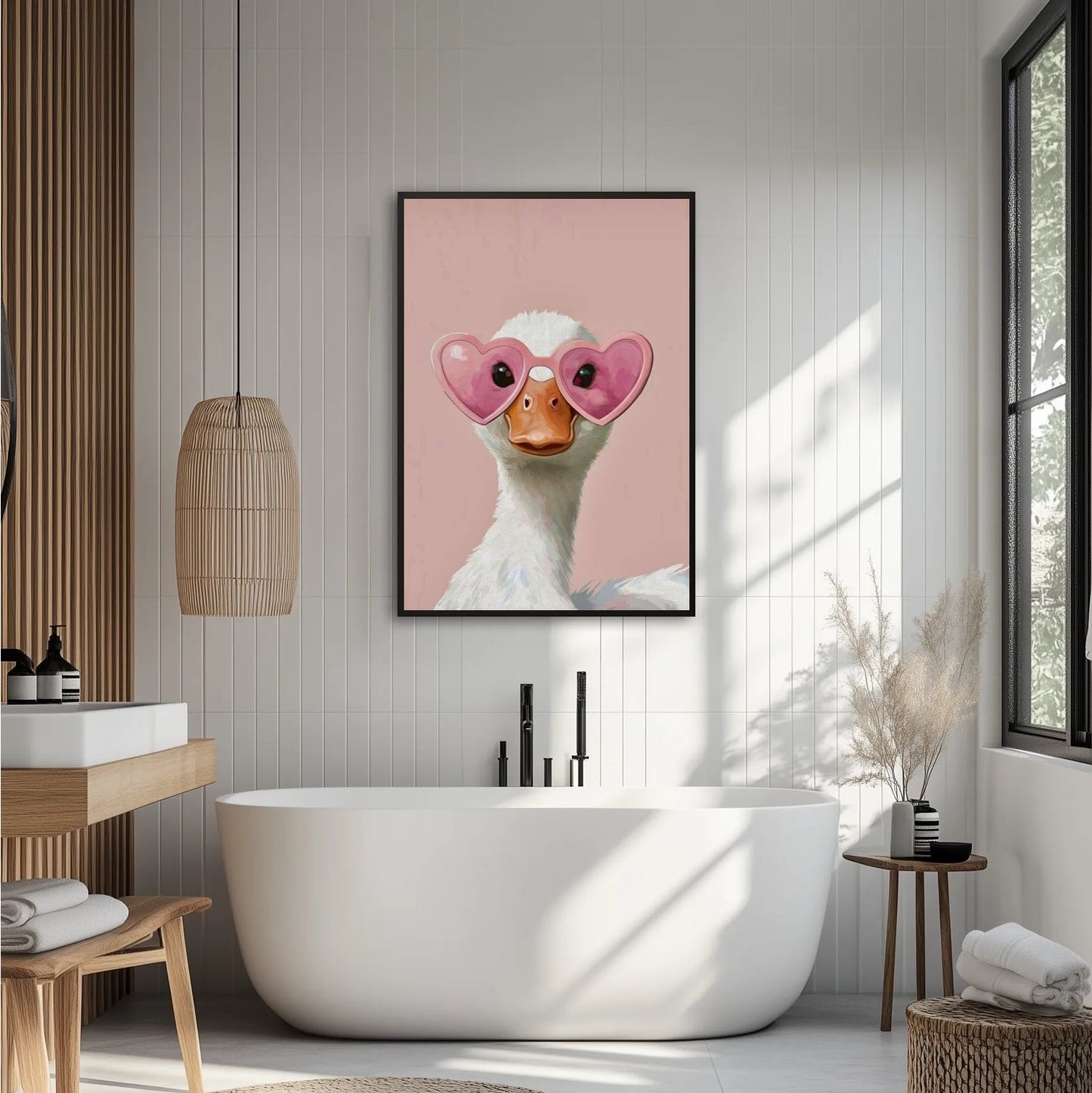 Różowe spojrzenie gęsi Plakat