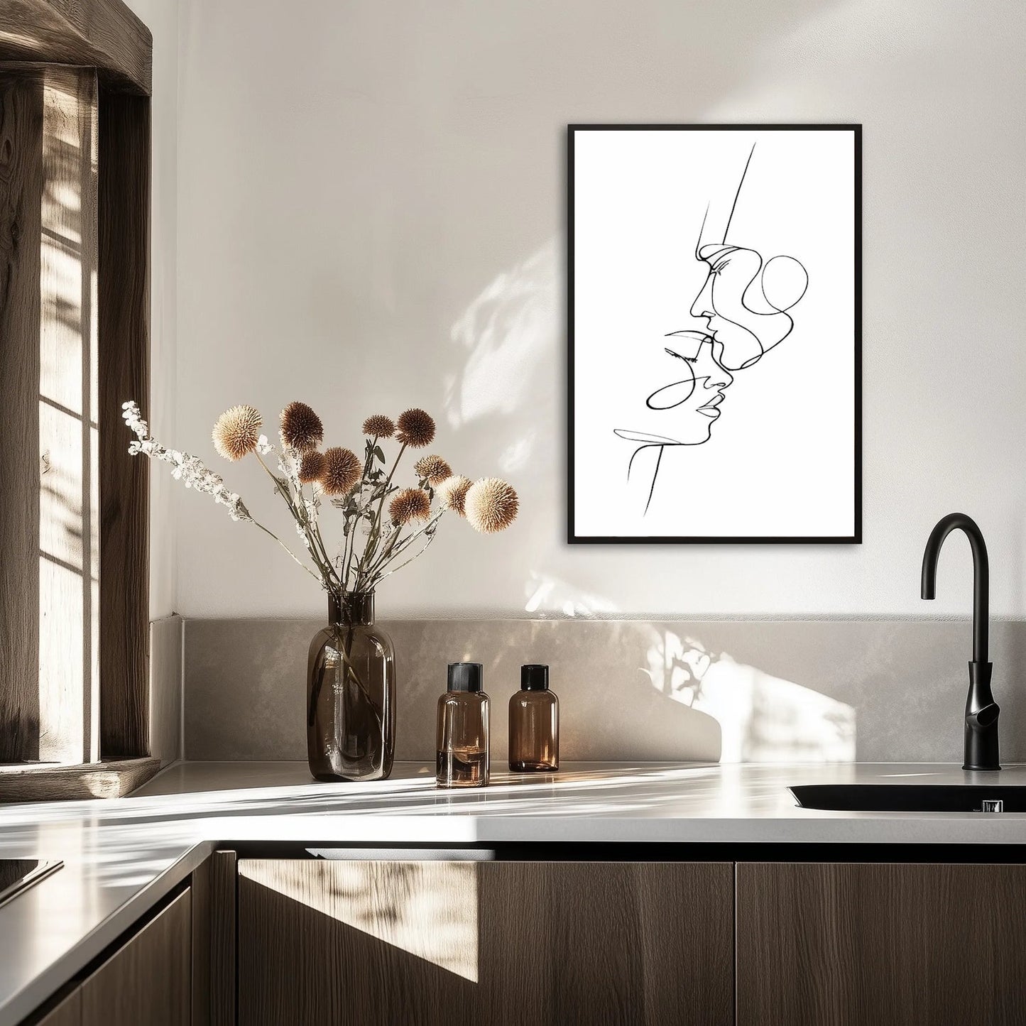 Beige Line Couple 2 Plakat