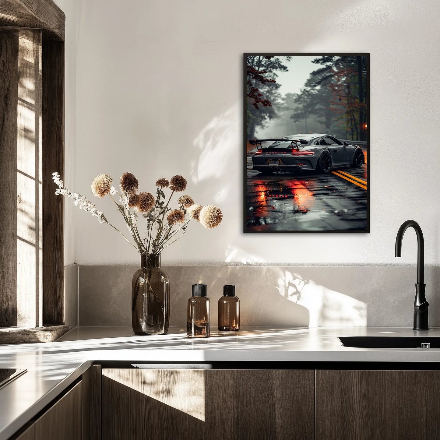 Porsche 911 GT3 Deszczowy Szlak Plakat