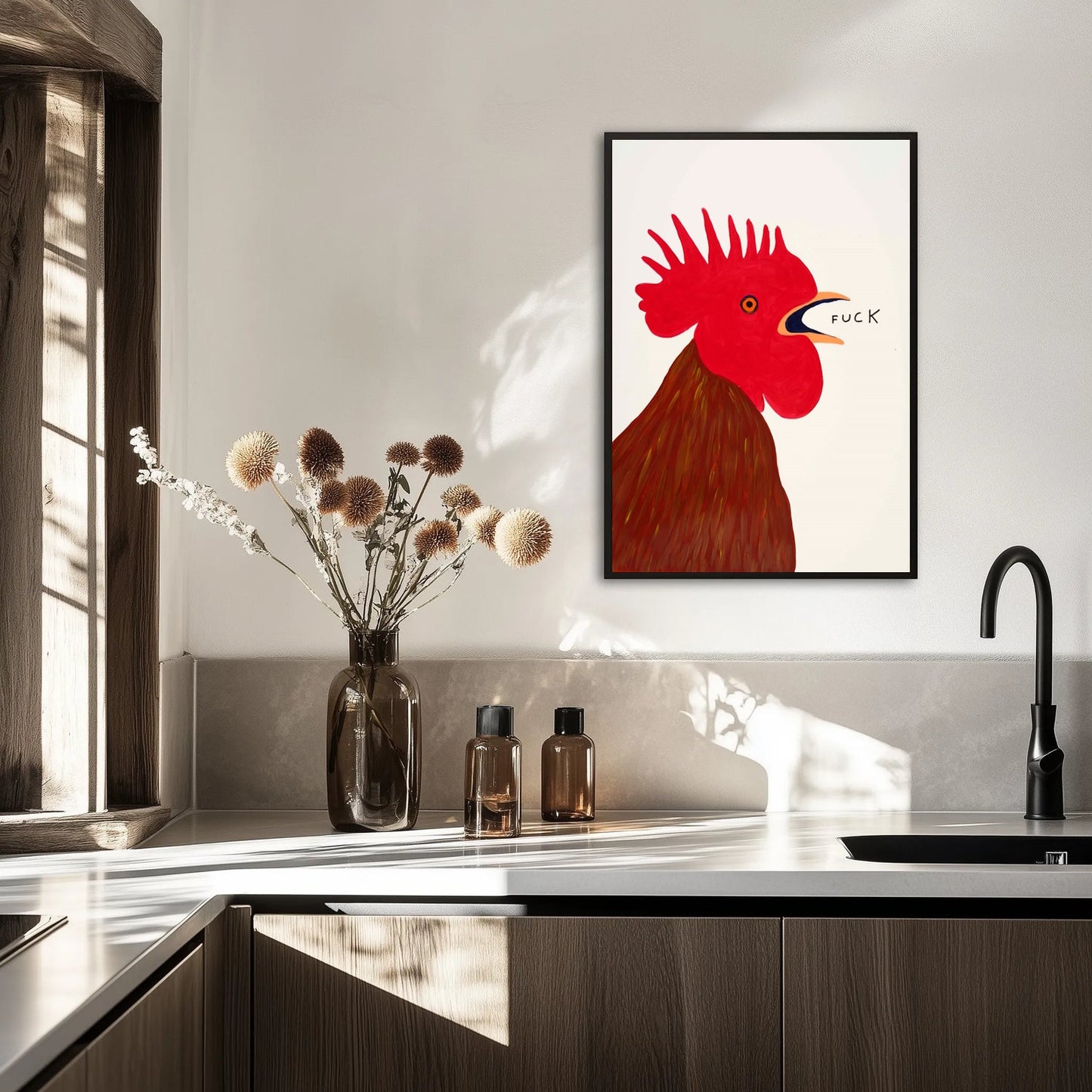 Wkurzony kogut Plakat