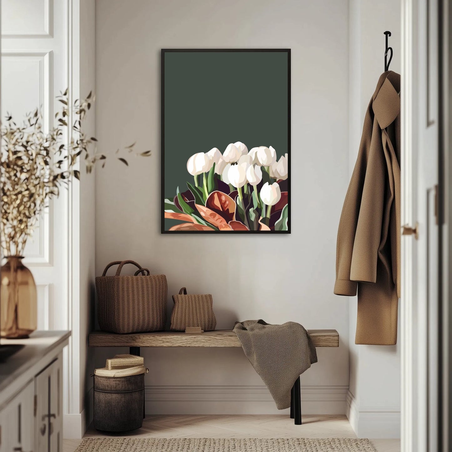 Białe Tulipany Plakat