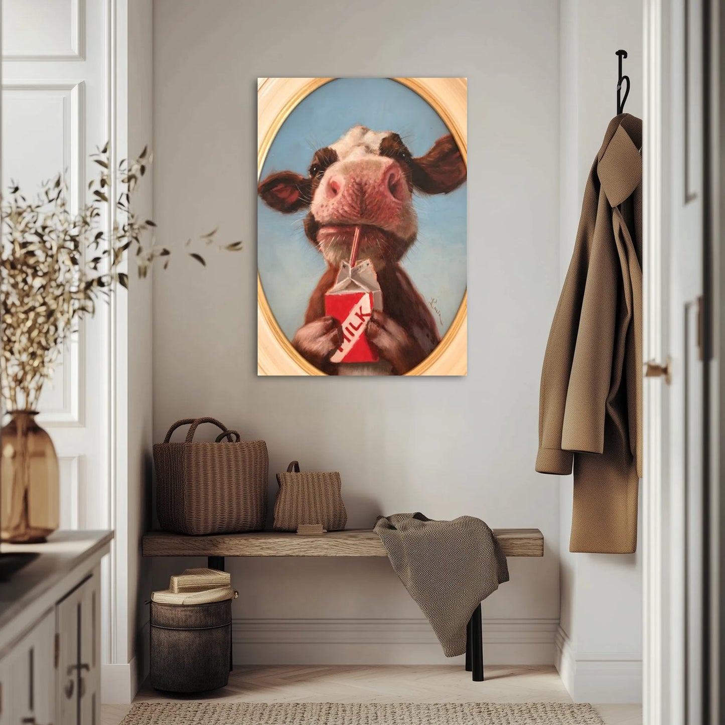 Mleczny portret krowy Obraz