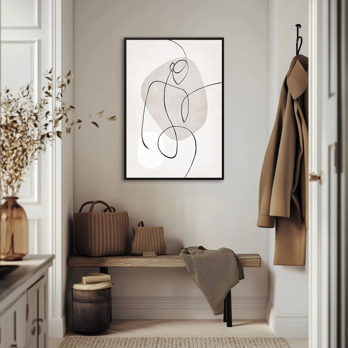 Beige Line Woman Plakat