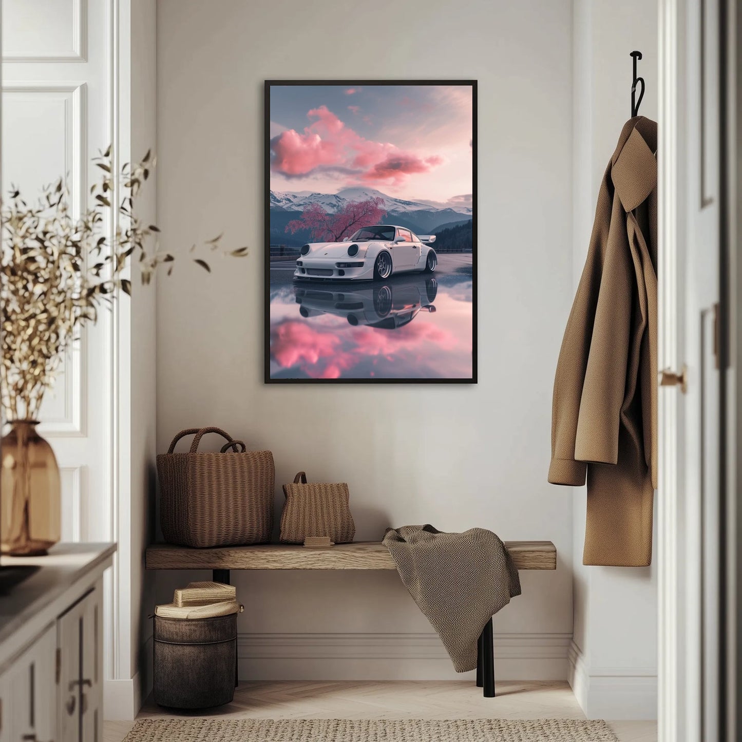 Porsche 911 Różane Niebo Plakat