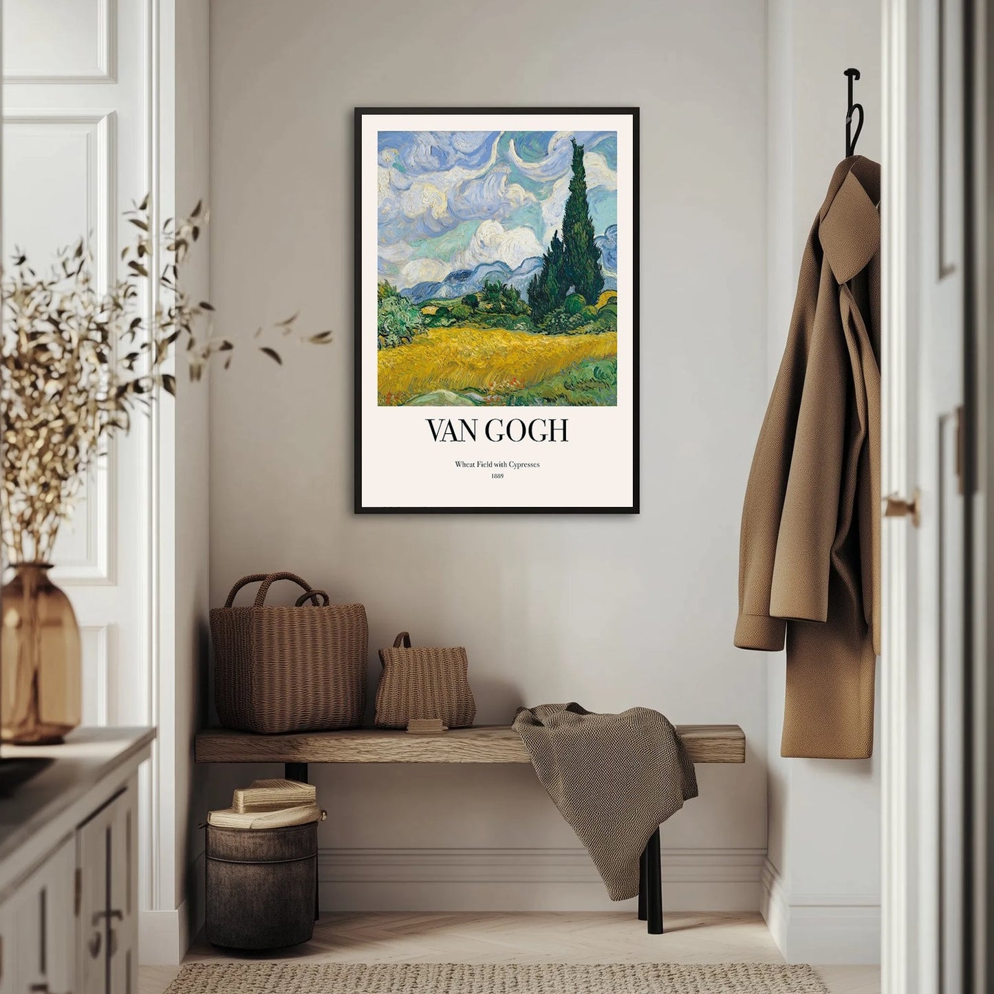 Van Gogh - Wheat Field with Cypresses Plakat