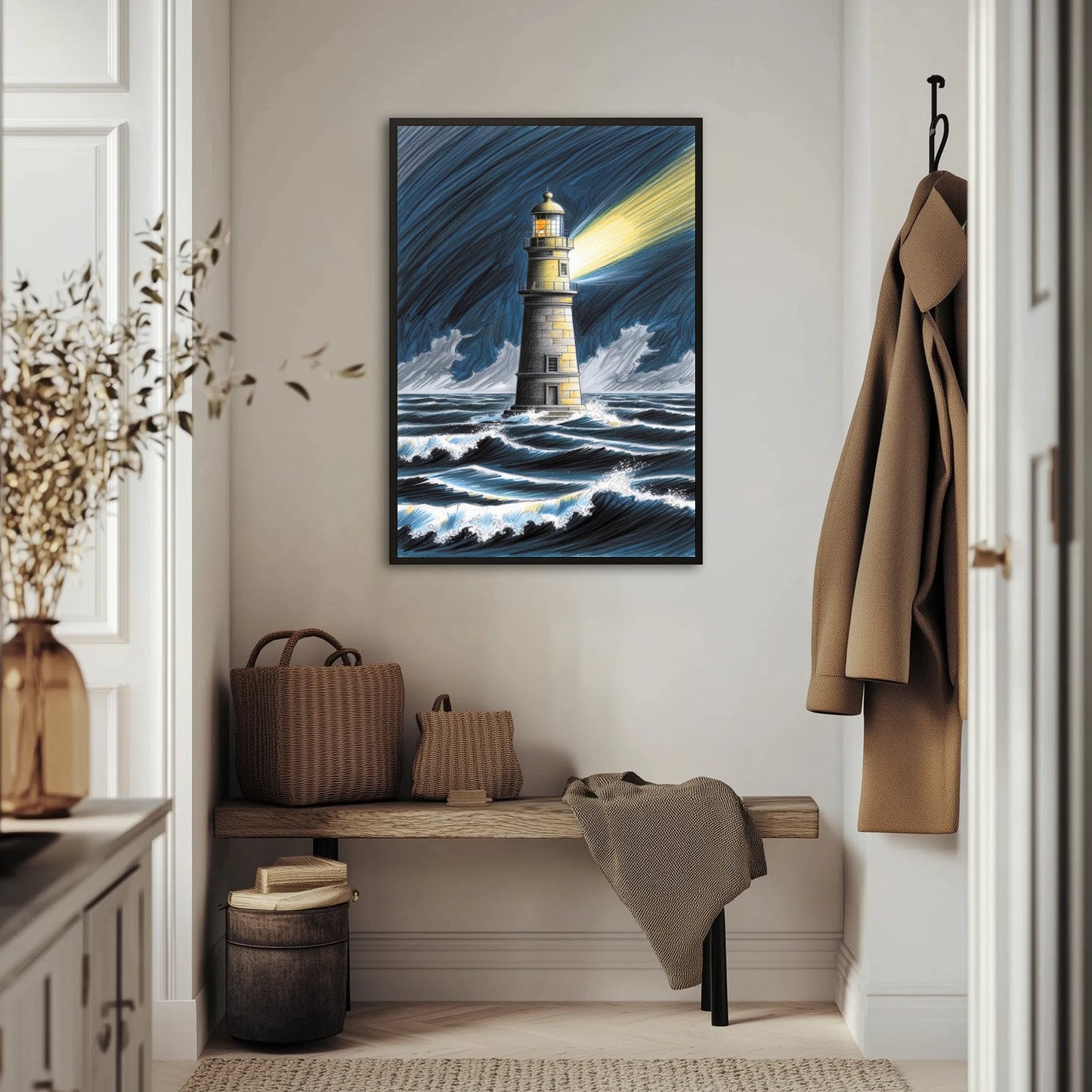 Samotna latarnia morska Plakat