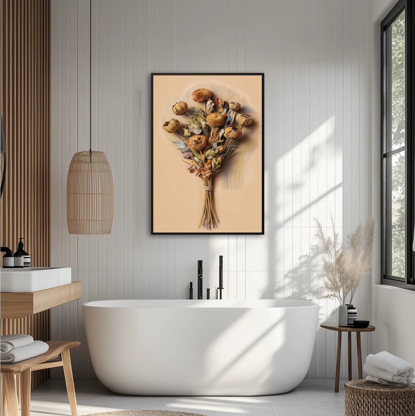 Bukiet suszonych kwiatów Plakat
