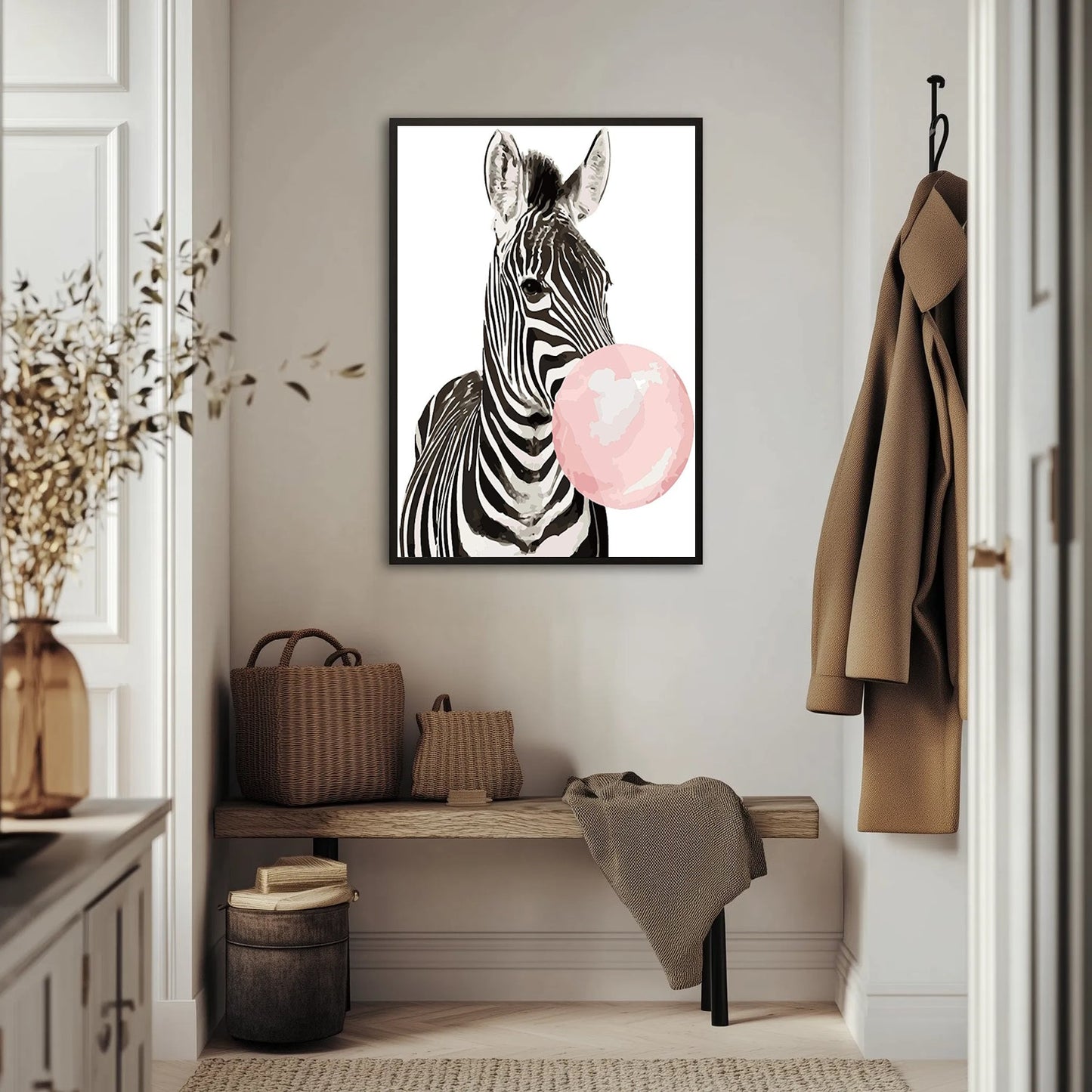 Zebra z balonem Plakat