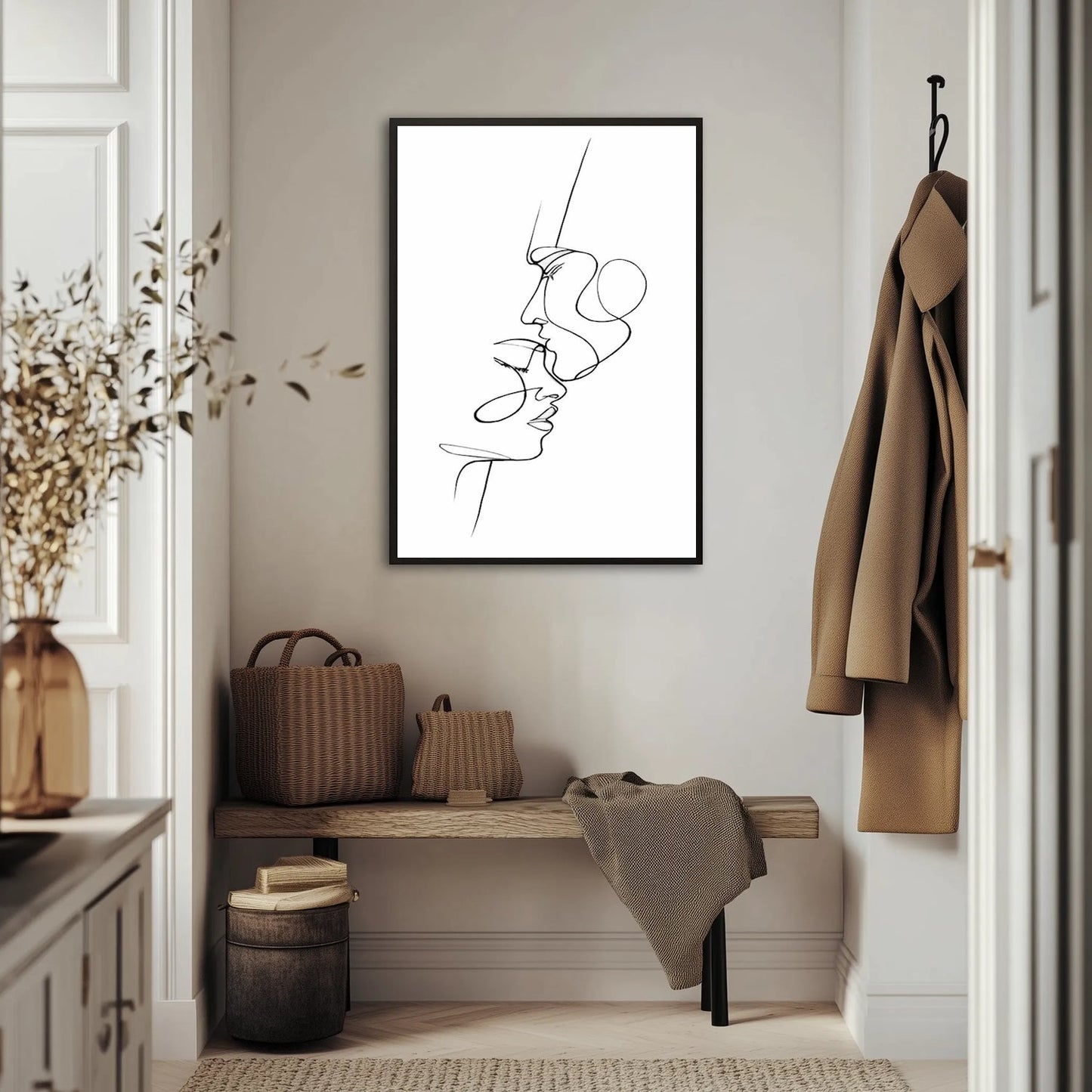 Beige Line Couple 2 Plakat