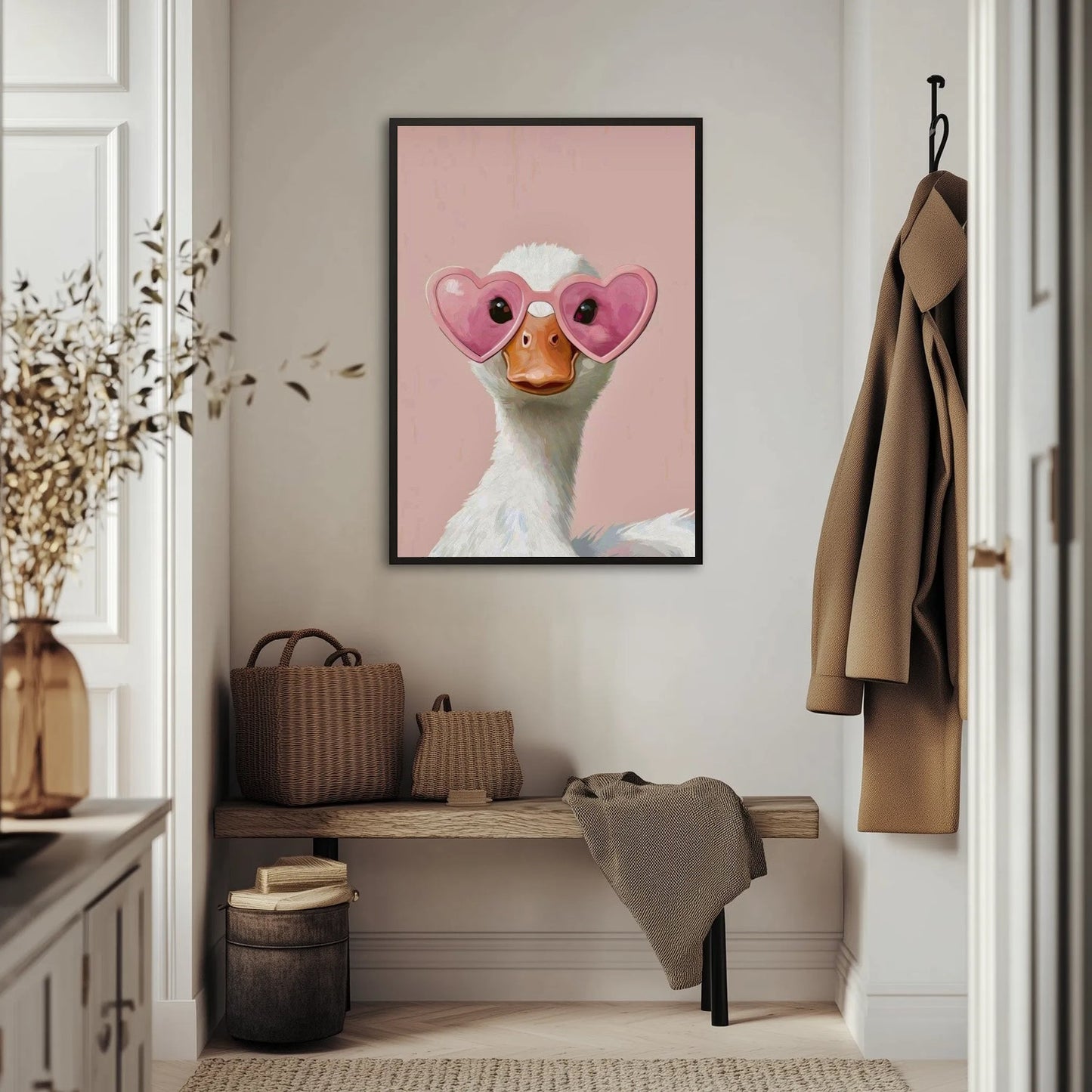 Różowe spojrzenie gęsi Plakat