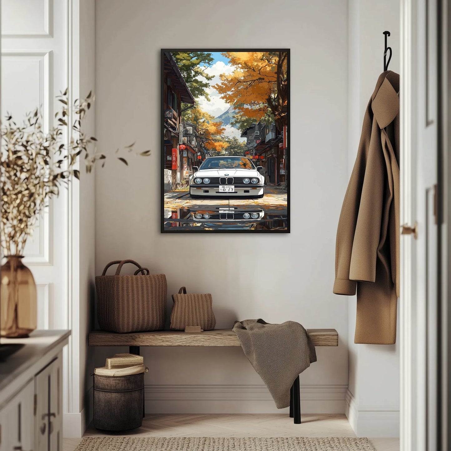 BMW E30 M3 Jesienna Ulica Plakat