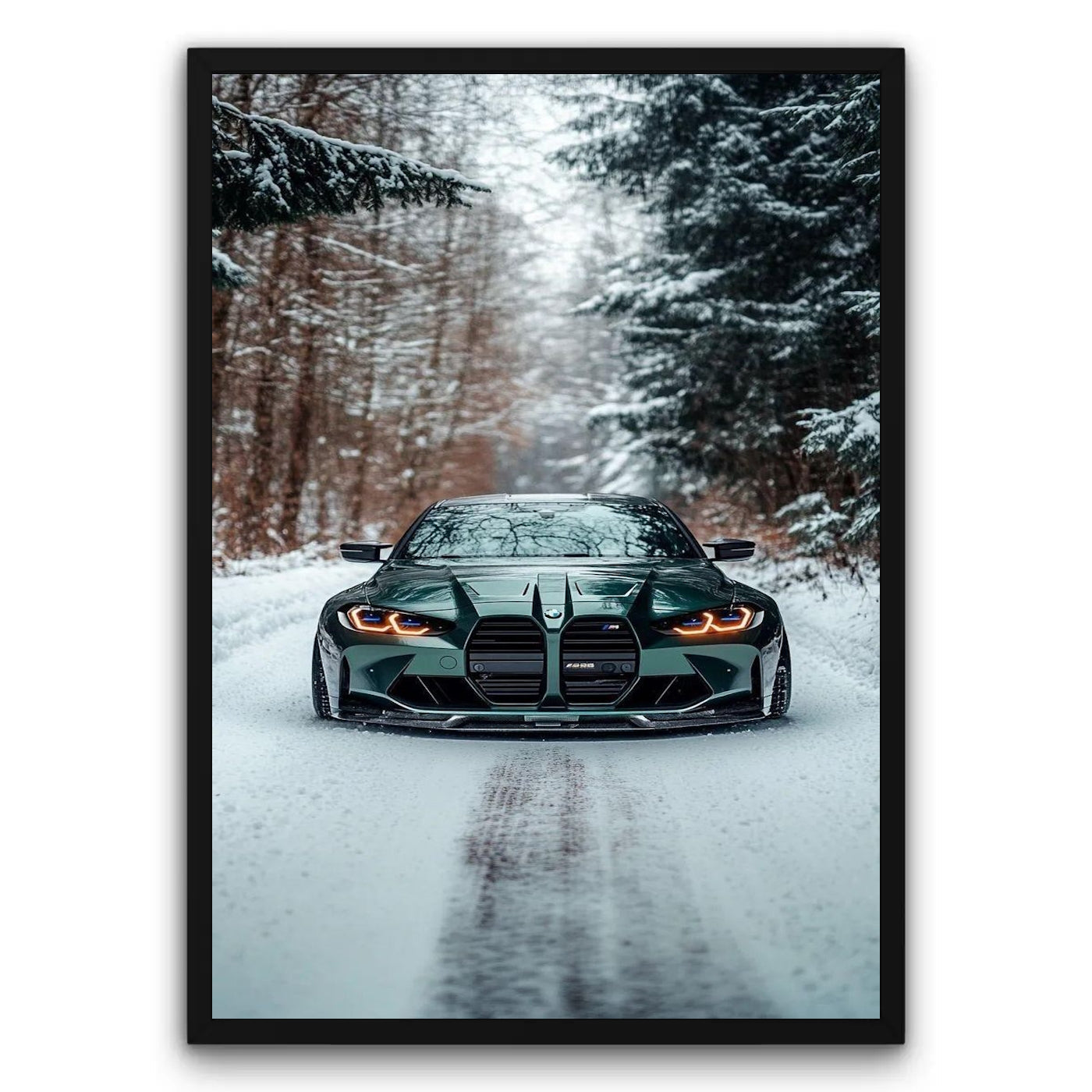 BMW M4 Zimowa Zieleń Plakat
