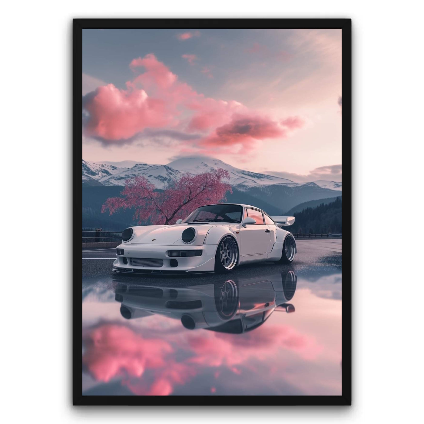 Porsche 911 Różane Niebo Plakat