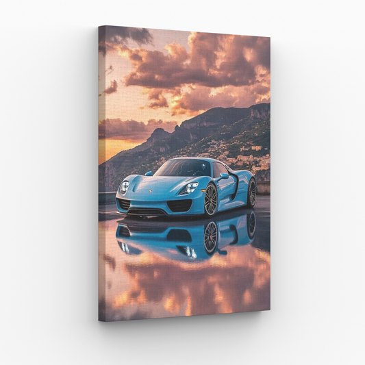 Porsche 918 Spyder Górskie Niebo Obraz
