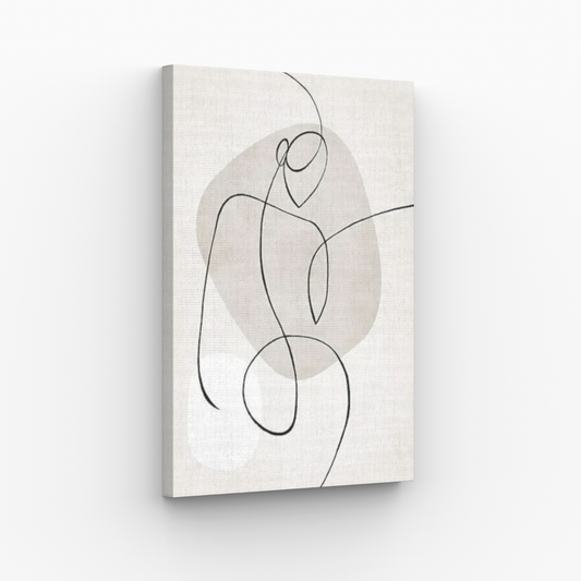 Beige Line Woman Obraz