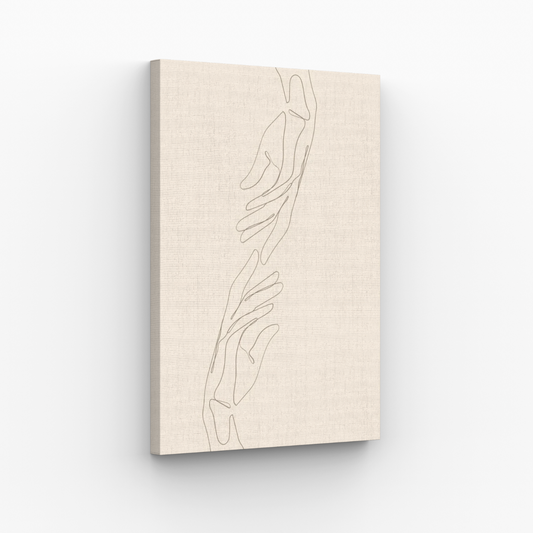 Beige Line Hands Obraz