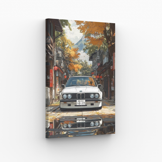 BMW E30 M3 Jesienna Ulica Obraz