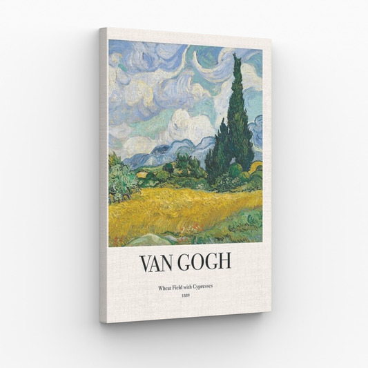 Van Gogh - Wheat Field with Cypresses Obraz