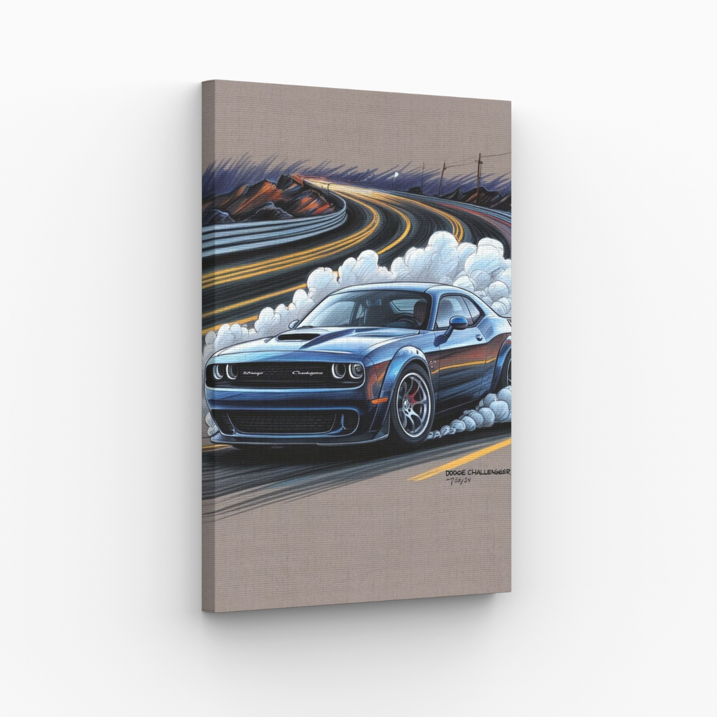 Dodge Challenger podczas driftu Obraz