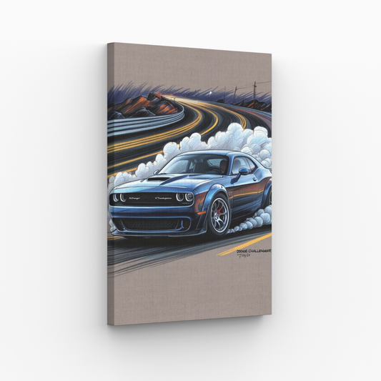 Dodge Challenger podczas driftu Obraz