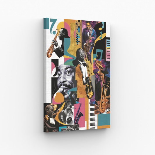 Artystyczny kolaż z muzyką jazzową Obraz