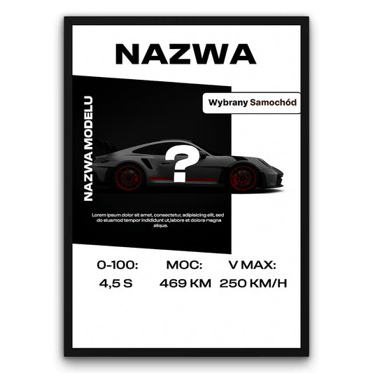 Personalizowany Plakat Samochód