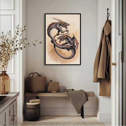 Dwa Smoki Splecione w Powietrzu Plakat