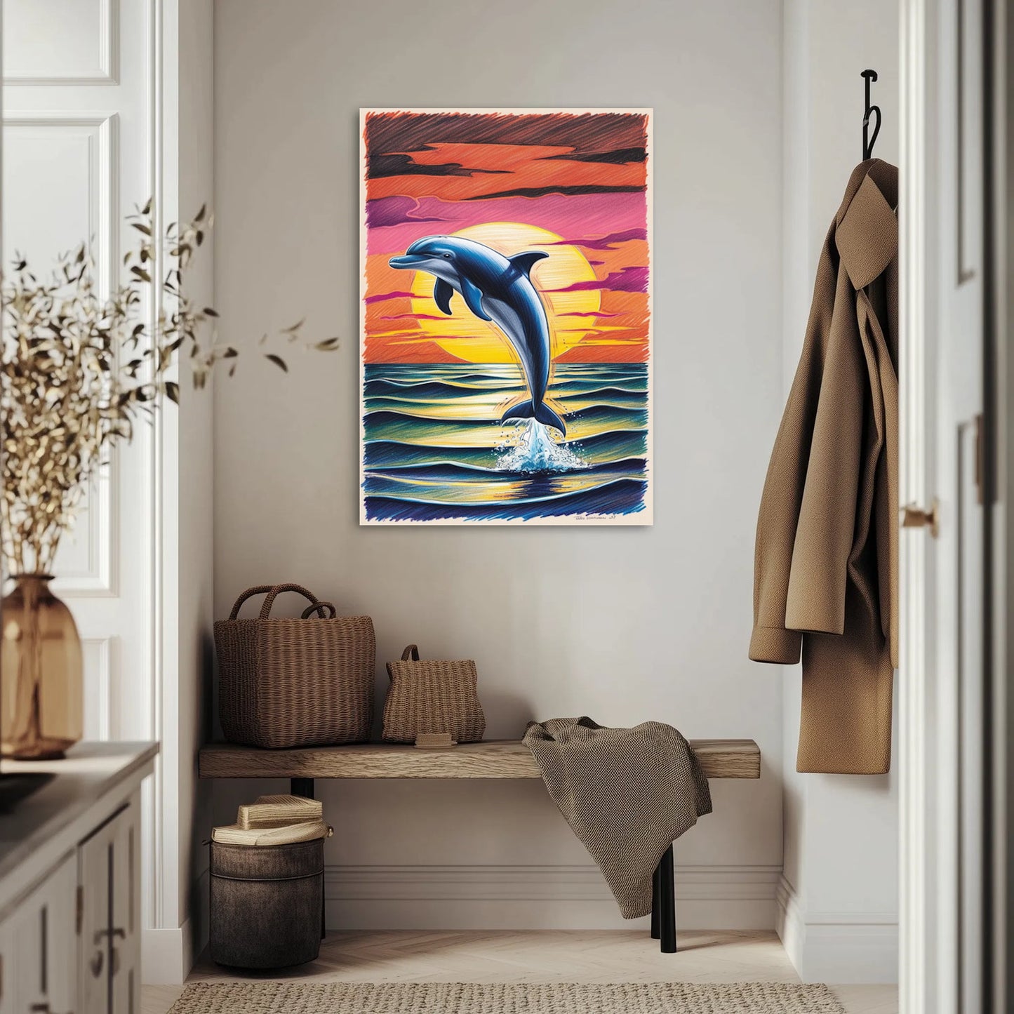 Delfin wyskakujący z Wody Obraz