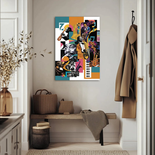 Artystyczny kolaż z muzyką jazzową Obraz