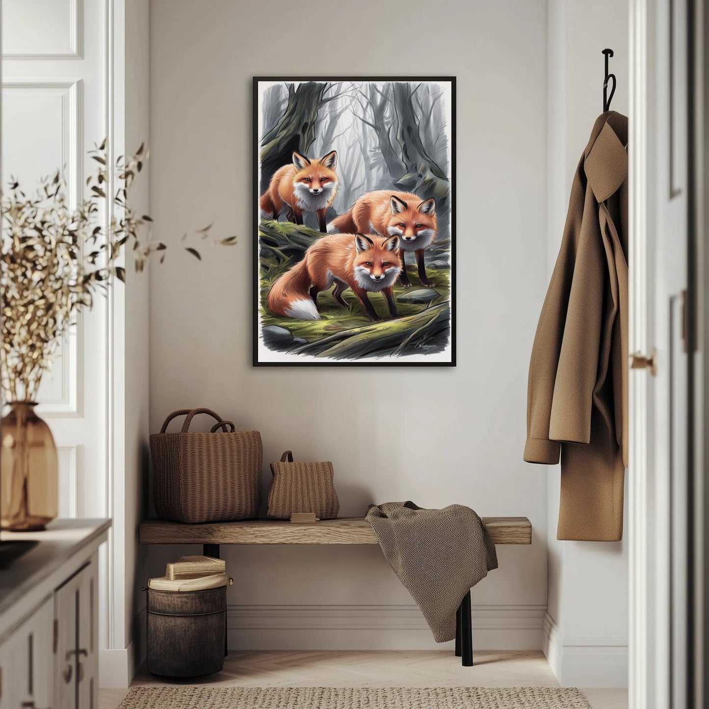 Lisy W Tajemniczym Lesie Plakat
