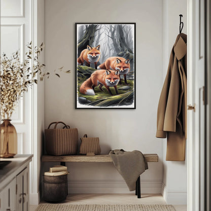 Lisy W Tajemniczym Lesie Plakat