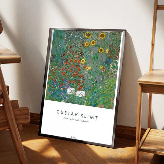 Gustav Klimt - Farm Garden with Sunflowers Plakat