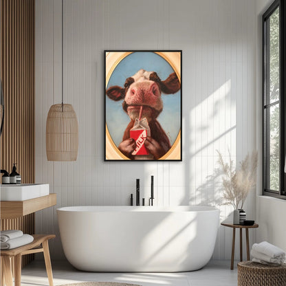 Mleczny portret krowy Plakat