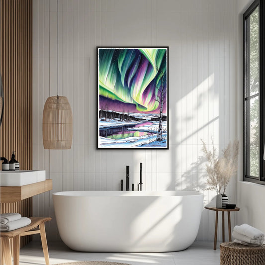 Zorza polarna w Skandynawii Plakat