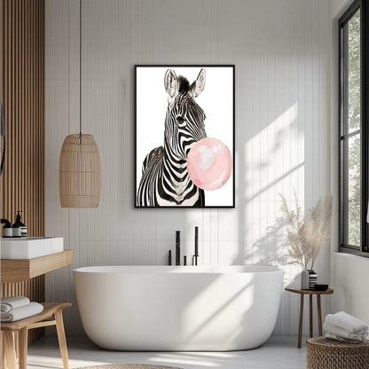 Zebra z balonem Plakat