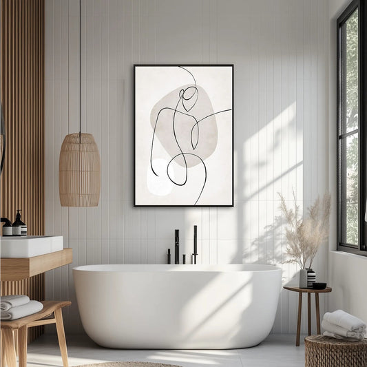 Beige Line Woman Plakat