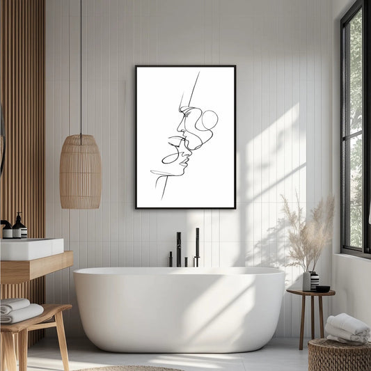 Beige Line Couple 2 Plakat