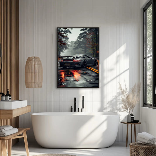 Porsche 911 GT3 Deszczowy Szlak Plakat