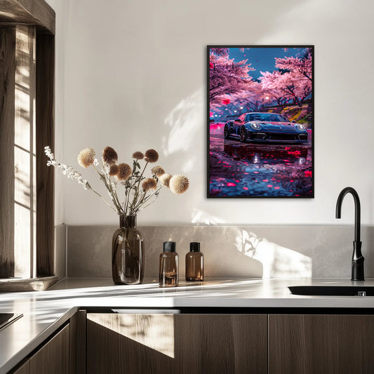 Porsche 911 GT3 Nocna Sakura Plakat