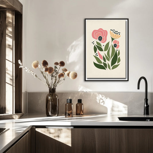 Kolorowy rozkwit w abstrakcji Plakat