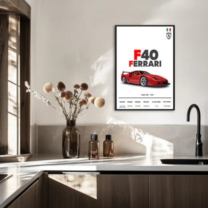 Ferrari F40 Plakat