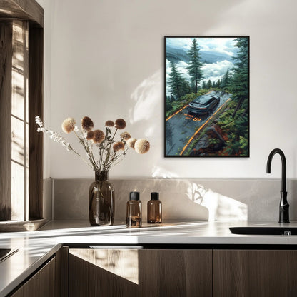Porsche Cayenne Nad Przepaścią Plakat