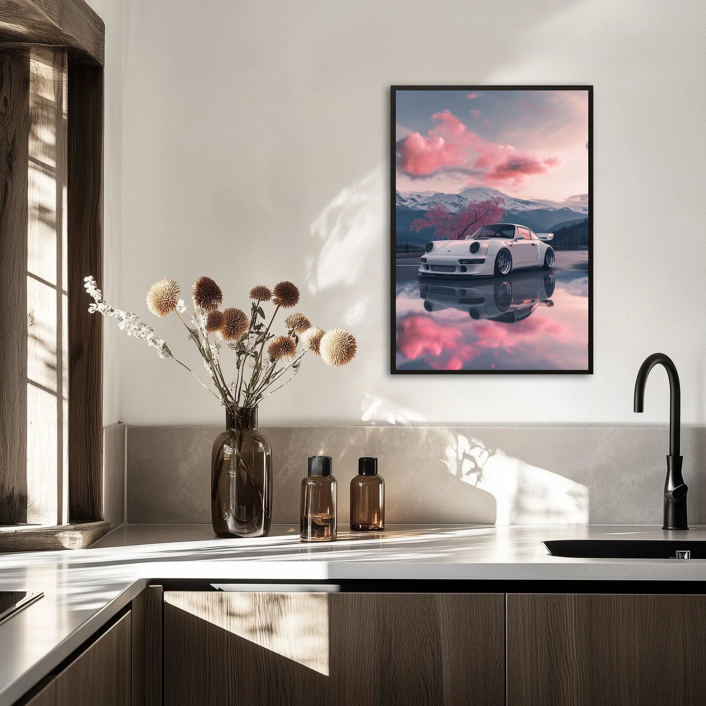 Porsche 911 Różane Niebo Plakat