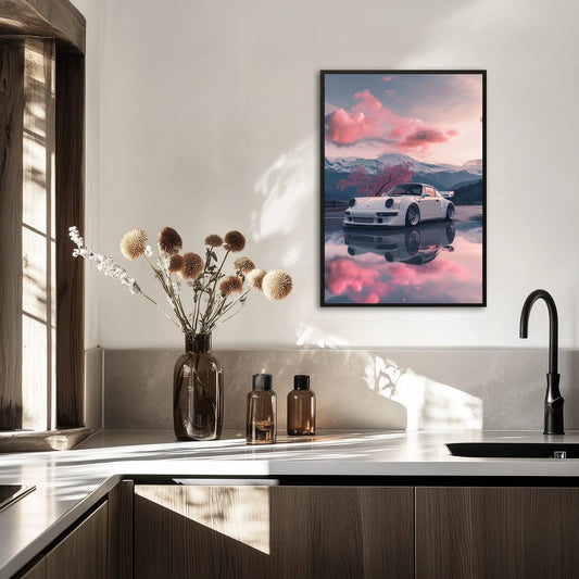 Porsche 911 Różane Niebo Plakat